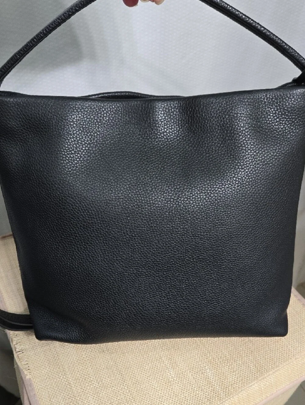 kate spade Black Pebbled Leather Hobo Shoulder Bag with Tassel